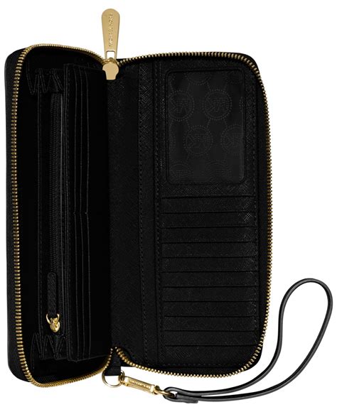 michael kors jet set continental wallet black|michael kors wallet double zip.